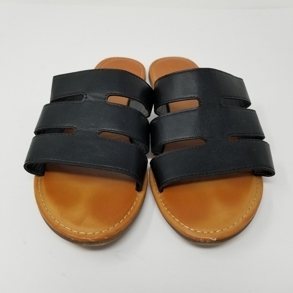 She & In Women's Sandals Flats Three Strap Slide Slip On Straps Size 9 Flexible - Picture 7 of 8